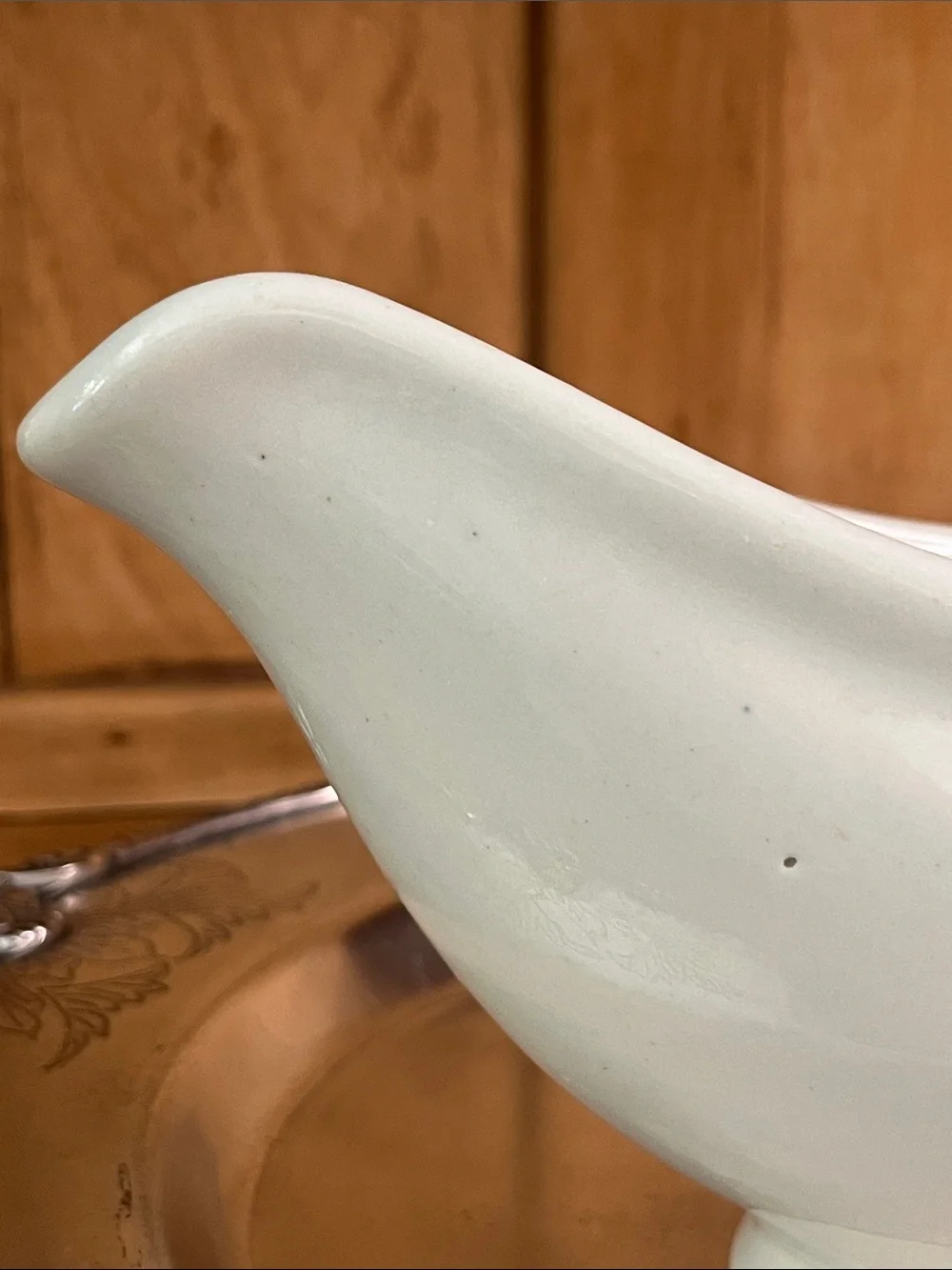 VTG-TEPCO U.S.A. China, White Ironstone,Gravy boat. (30’s-68’) Rare LionHead.
